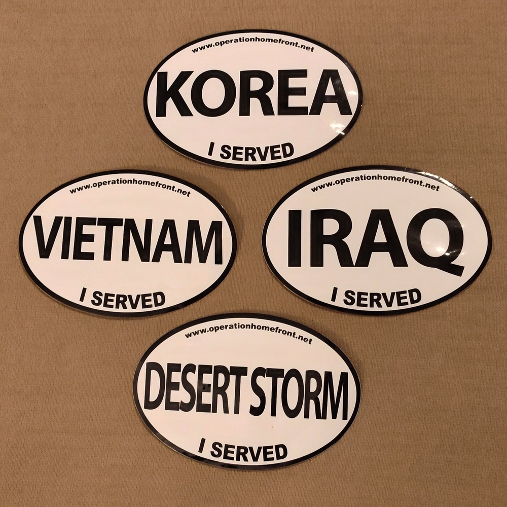 Military Service Stickers - Black and White